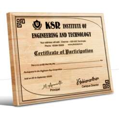 Wooden Certificate 28