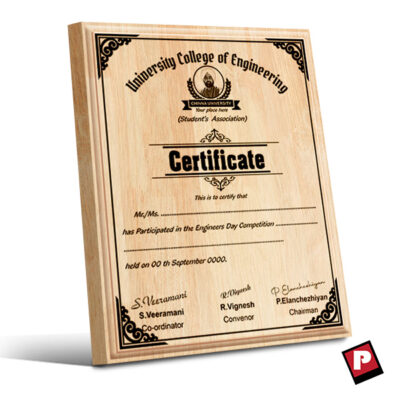 Wooden Certificate 26