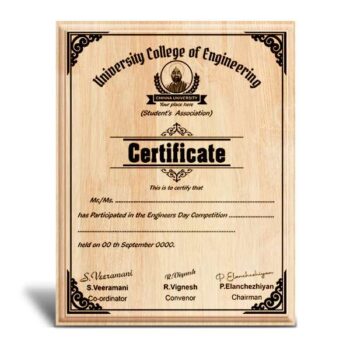 Wooden Certificate 5