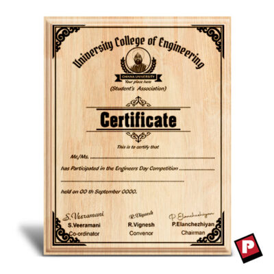 Wooden Certificate 25
