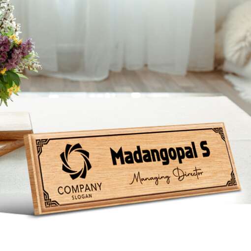 Personalized name board | Name plate | Wooden engraved name plate-Design 2 1