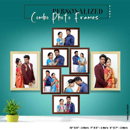 Personalized wedding gifts | Photo Frame Combo gifts pack of 8