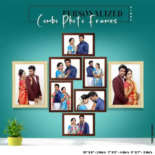 Personalized wedding gifts | Photo Frame Combo gifts pack of 8 1