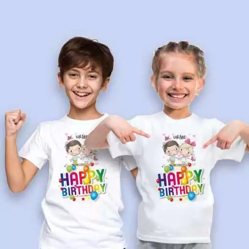 Personalized t-shirt white for Children Happy Birthday 1
