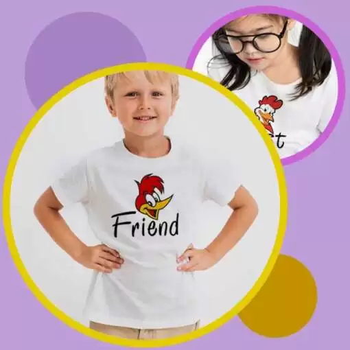 Personalized t-shirt white for Children Best Friends 1