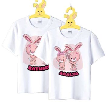 Personalized t-shirt white for Children Cute Rabbit 8