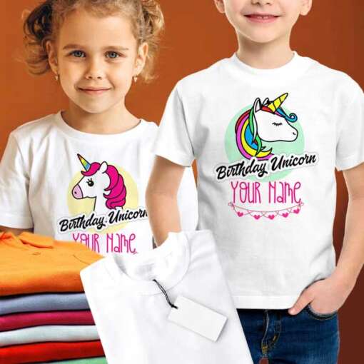 Personalized t-shirt white for Children Birthday Unicorn