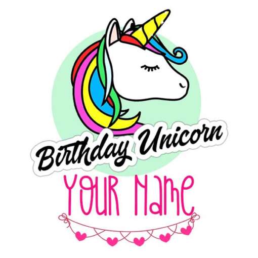 Personalized t-shirt white for Children Birthday Unicorn 3