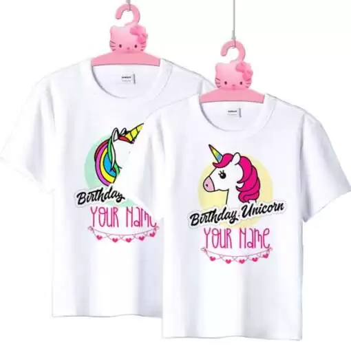 Personalized t-shirt white for Children Birthday Unicorn 4