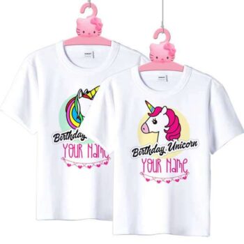 Personalized t-shirt white for Children Birthday Unicorn 8