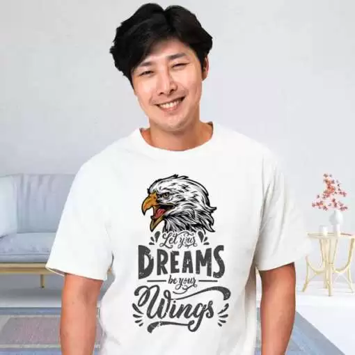 Personalized t-shirt white for men Dream Big 1