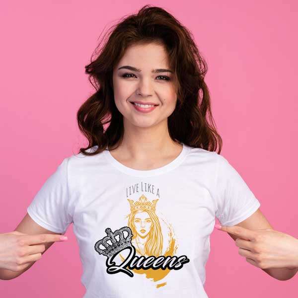 Personalized t-shirt white for women queen
