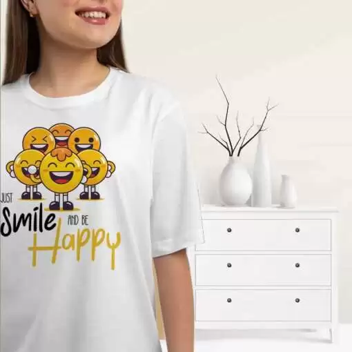 Personalized t-shirt white for women smile always 1