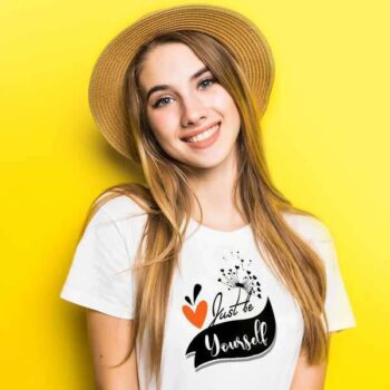 Personalized t-shirt white for women believe yourself