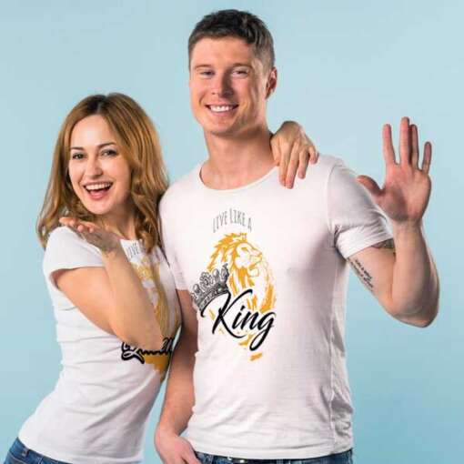 Personalized t-shirt white for Couple King Queen 1