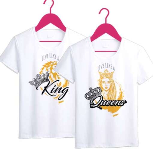 Personalized t-shirt white for Couple King Queen - Image 4