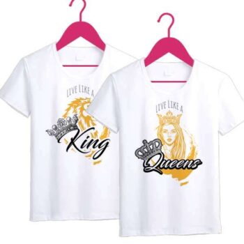 Personalized t-shirt white for Couple King Queen 8