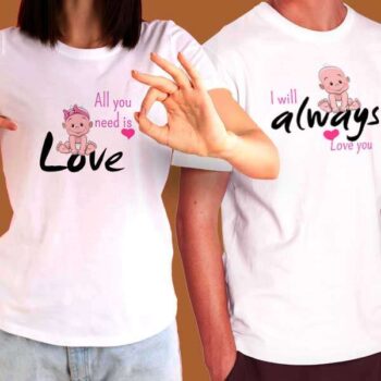 Personalized t-shirt white for Couple always Love