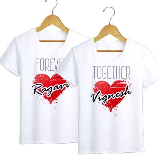 Personalized t-shirt white for Couple Forever - Image 4