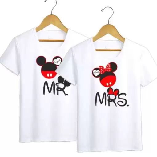 Personalized t-shirt white for Couple Mickey Mouse 4