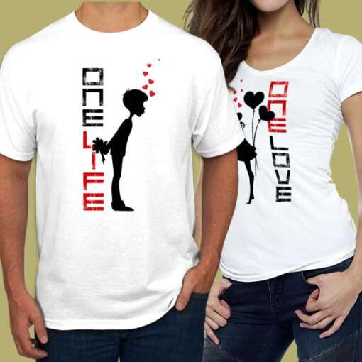 Personalized t-shirt white for Couple My Love