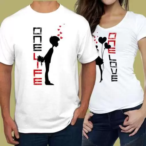 Personalized t-shirt white for Couple My Love 1