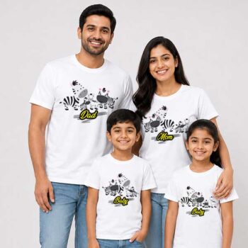 Personalized t-shirt white for Family Zabra