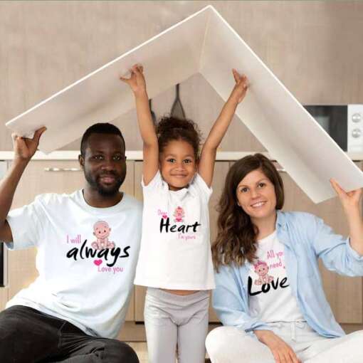 Personalized t-shirt white for Family Love Heart 1