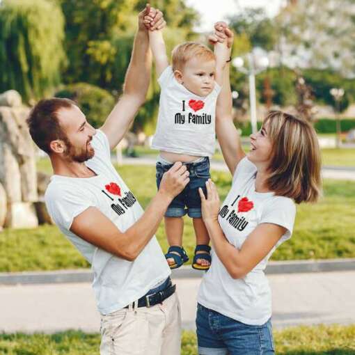 Personalized t-shirt white for Family I love 1