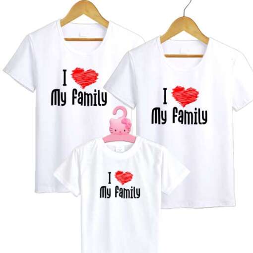 Personalized t-shirt white for Family I love 3