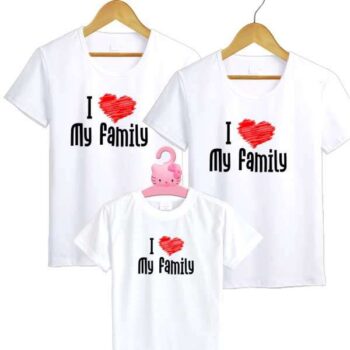 Personalized t-shirt white for Family I love 2
