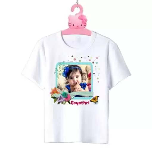 Personalized t-shirt white for Daddy's girl | Floral designs 3