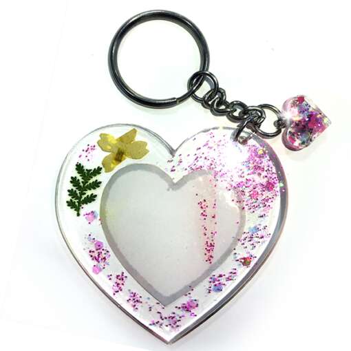 Personalized Photo keychain Heart shape - Resin Photo Keychain 2