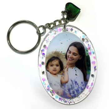 Personalized Photo keychain Oval shape - Resin Photo Keychain 5