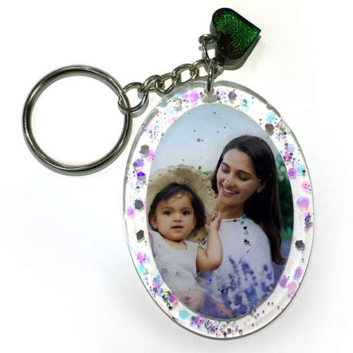 Personalized Photo keychain Oval shape - Resin Photo Keychain 2