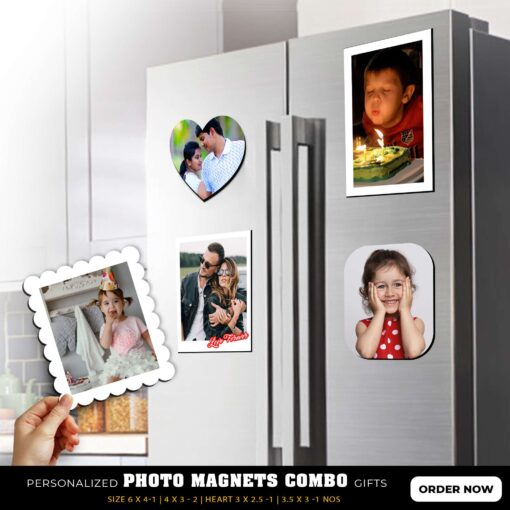 Combo Personalized Photo Magnets | Birthday Gifts | Anniversary Gift | Wedding Gift | set of 5 1
