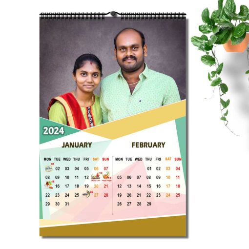 2024 Personalized Wall Calendar | 6 Pages Photo Calendar | 12×18 Inch Design 2 1