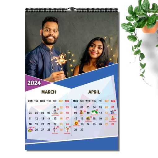 2024 Personalized Wall Calendar | 6 Pages Photo Calendar | 12×18 Inch Design 2 - Image 3