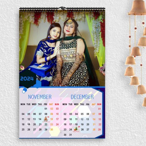 2024 Personalized Wall Calendar | 6 Pages Photo Calendar | 12×18 Inch Design 4 7