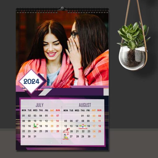 2024 Personalized Wall Calendar | 6 Pages Photo Calendar | 12×18 Inch Design 6 5