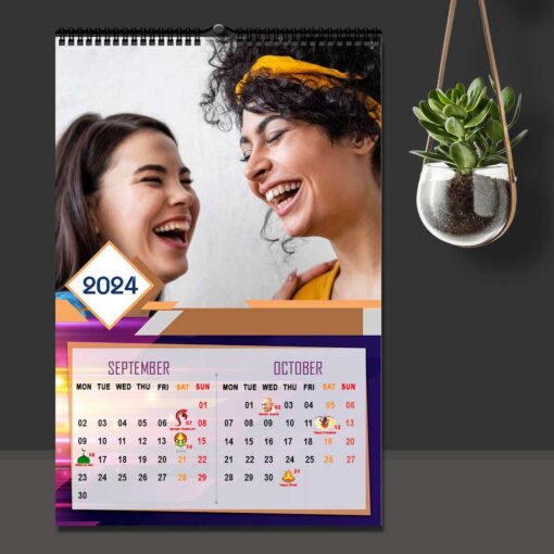 2024 Personalized Wall Calendar | 6 Pages Photo Calendar | 12×18 Inch Design 6 6