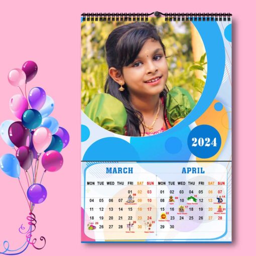 2024 Personalized Wall Calendar | 6 Pages Photo Calendar | 12×18 Inch Design 9 3