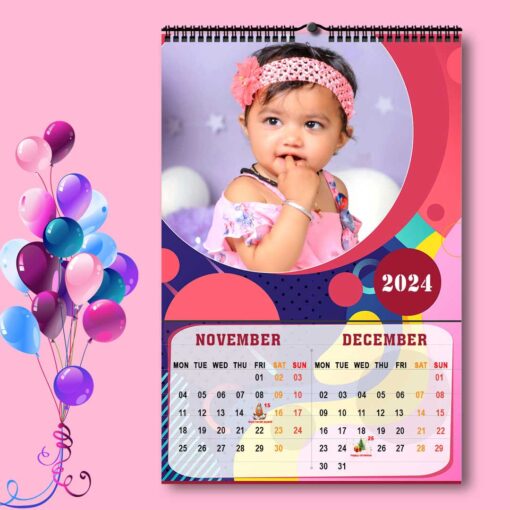 2024 Personalized Wall Calendar | 6 Pages Photo Calendar | 12×18 Inch Design 9 7
