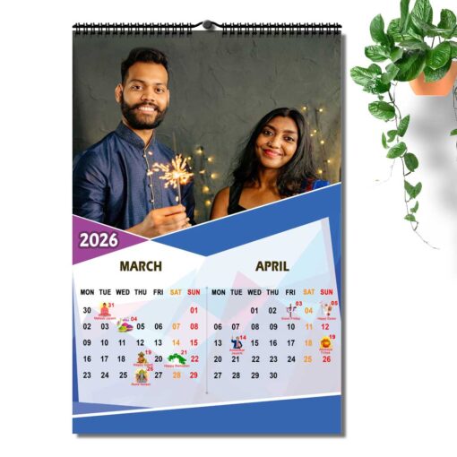 2026 Personalized Wall Calendar | 6 Pages Photo Calendar | 12×18 Inch Design 2 - Image 3