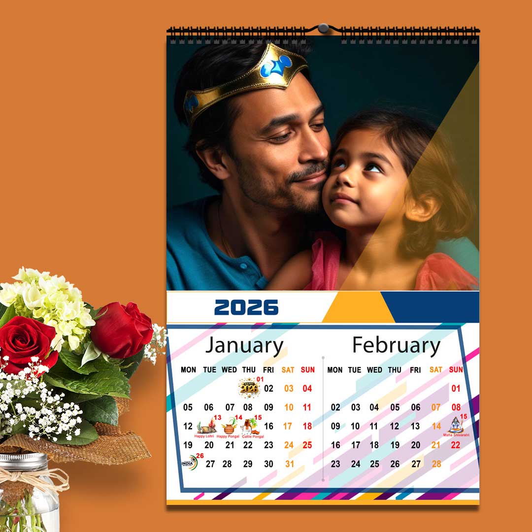 2026 Personalized Wall Calendar | 6 Pages Photo Calendar | 12×18 Inch Design 3