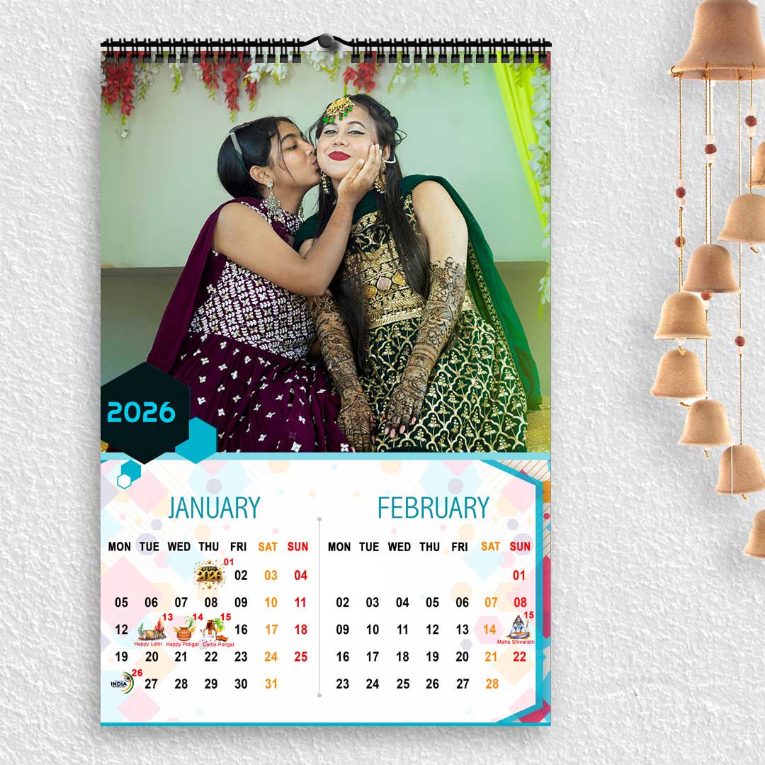 2026 Personalized Wall Calendar | 6 Pages Photo Calendar | 12×18 Inch Design 4