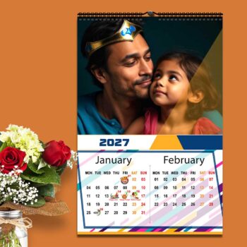 2027 Personalized Wall Calendar | 6 Pages Photo Calendar | 12×18 Inch Design 3