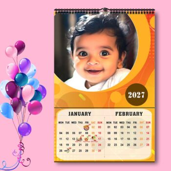 2027 Personalized Wall Calendar | 6 Pages Photo Calendar | 12×18 Inch Design 9