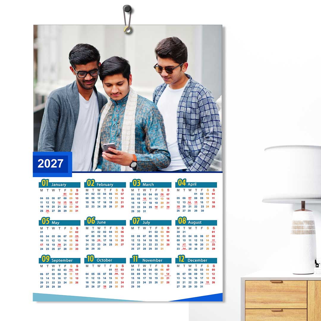 2027 Personalized Poster Calendar | Photo Calendar | 13×19 Inches Design 01