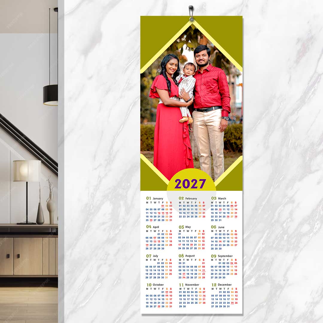 2027 Personalized Poster Calendar | Photo Calendar | 13×38 Inches Design 03
